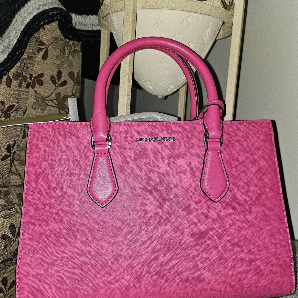 Michael Kors Bright Pink Saffiano Leather Satchel